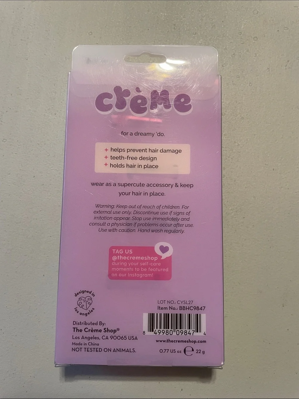 Crème Beary Cute 4pc Crease Free Hair clips New